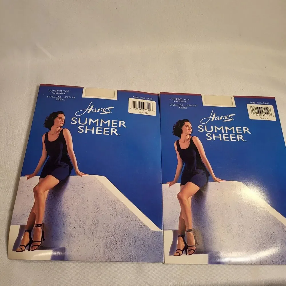 2 Hanes Summer Sheer Control Top Size AB Pearl Color Style E50